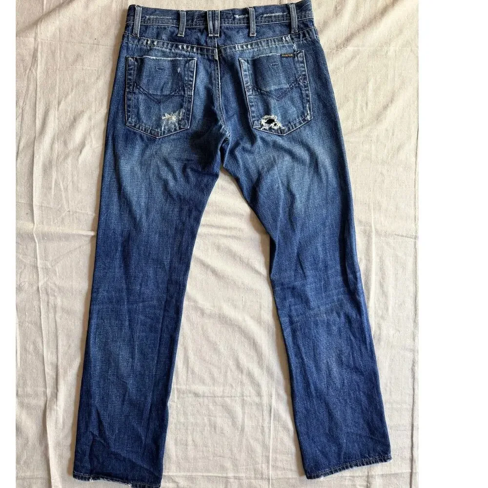 Vintage Energie Jeans Men's 33X34 Justin Distressed Jeans Straight Fit Y2K